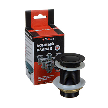 донный клапан click/clack c маленькой кнопкой, black матовый TeRma 10107 - №6