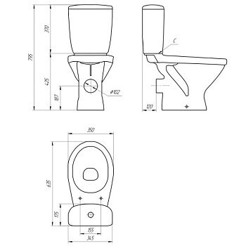 унитаз-компакт MELAR 031 3/6 DPL EO slim Cersanit - №5