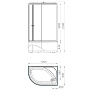 кабина CLASSICA 120х80 высокий Right, мат.стекло, бел.стен., бел.проф. MB01015 - №3