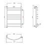 полотенцесушитель MELODIA Classica 50х80х1" П7_2*3*2 м/о 60 бок.подкл. чёрный MTRCA5080_bk - №1
