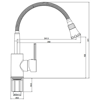 смеситель кухня с гибким изливом KF519B VODA - №1