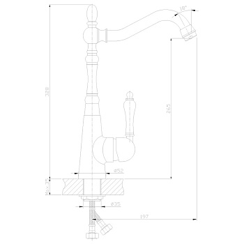 смеситель для кухни ROSSINKA Z35-20U - №1