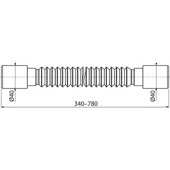 труба гофрированная 40х40 340-780мм A710 Alcadrain - №1