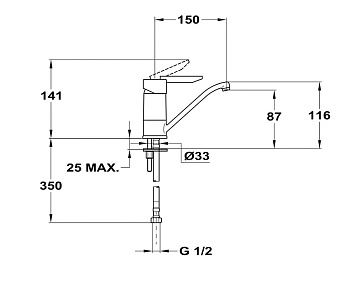 Смеситель для умывальника Mofem Rumba 110 RUMBA артикул 150-0053-50 - №4