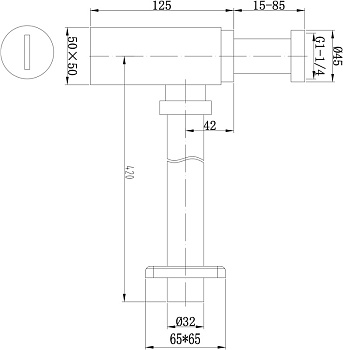 сифон для раковины без выпуска бутылочный латунный Square TeRma 1 1/4" - №1