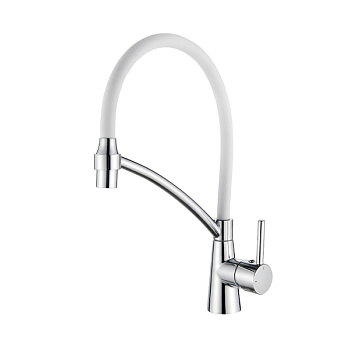 смеситель кухня  LEDEME гибкий шланг белый L4399-3