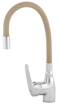 смеситель для кухни MELODIA Ostessa картридж д.40мм гибкий излив бежевый MDV40615Beige