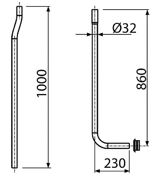 труба водосливная d32(из двух частей+прокладка гофрированная) A95 Alcadrain - №1