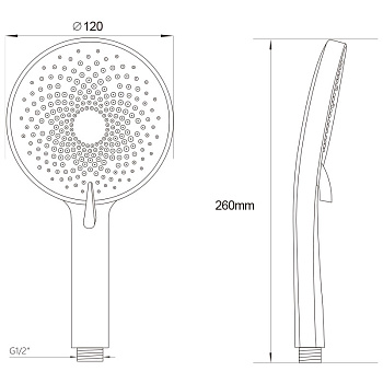 лейка MELODIA LUXE 3 функции, d120мм, хром MKP26312BL - №1