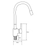 смеситель кухня Ex-Promt Kitchen картридж д.40мм, гибкий излив, light blue Ex125.4-11 лат.,без подв. - №4