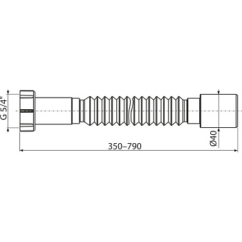 гофра 1.1/4"х40 350-790мм A730 Alcadrain - №1