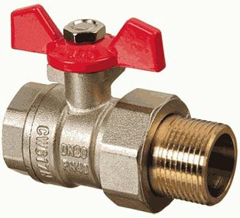 кран шаровой TeRma RED 3/4" с американкой 31049