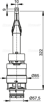 механизм сливной для системы инсталляции A06/850 Alcadrain - №2