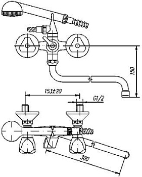 Смеситель для ванны Mofem Metal 604 KR артикул 145-0009-06 - №1
