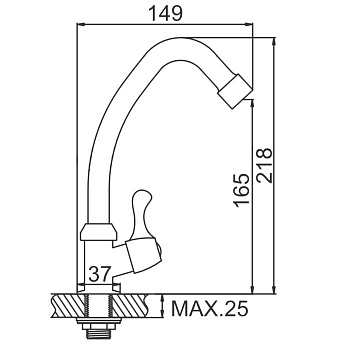 смеситель моно LEDEME L4395 - №1