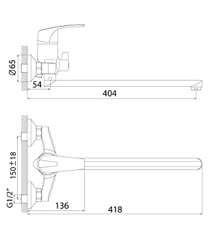 смеситель для ванны ROSSINKA D40-32 - №1