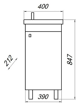 тумба Мини (Como 40) МДФ напольная, белая без умывальника 390х212х847 - №1