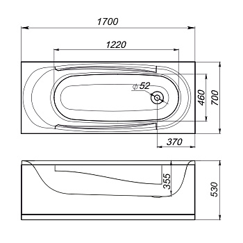 ванна акриловая Standard Middle 170х70 MELODIA MBHR01117070 - №3