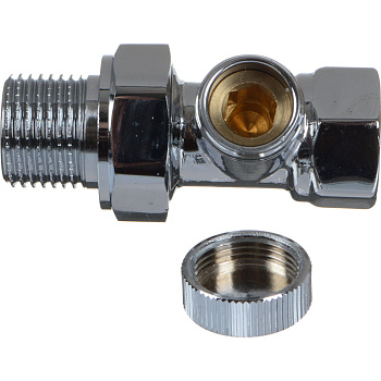 кран запорный для радиатора прямой 1/2" хром TeRma (33662) блистер - №4