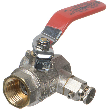 кран шаровой TeRma RED 1/2" в/в ручка с дренажем и воздухоотводчиком 31019 - №4
