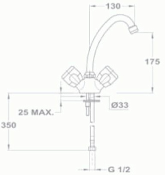 смеситель кухня MOFEM Евростар 105E 140-2001-06 / 140-0001-06 - №2