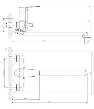 смеситель для ванны ROSSINKA S35-33 - №1