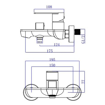 смеситель ванна "Ekaterinburg", с акс. EK54 ESKO - №1