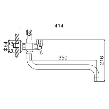 смеситель для ванны LEDEME L2712 - №1