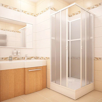 ограждение душевое 4 стенки Full Square 80х80х177 полистирол призма 2мм, бел.профиль MELODIA - №1