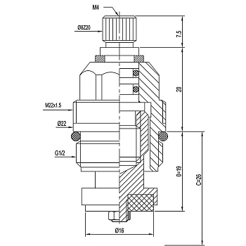 кран-букса MELODIA резина 1/2" 8*20 под крест MKP06622WC (мод. 015) - №1
