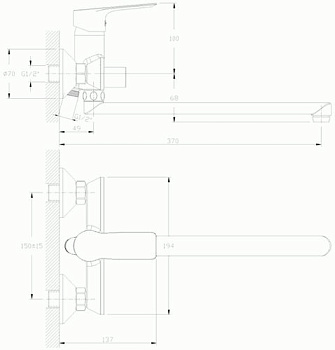 смеситель для ванны ROSSINKA RS27-33 - №1