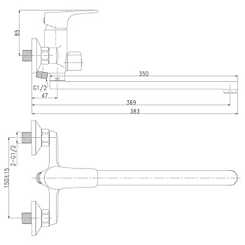 смеситель для ванны ROSSINKA RS31-32 - №2