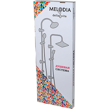 душевая система без смесит. MELODIA Round: верх.душ d225мм, ручн.душ d110мм, 3ф., хром MSC00100C - №5