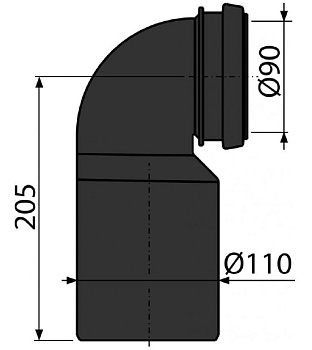 колено стока M906, комплект 90/110 Alcadrain - №2
