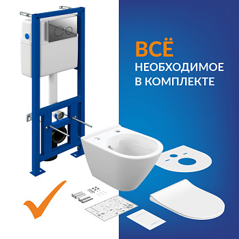 комплект CITY SMART CO DPL EO slim Cersanit инсталляции LINK PRO кнопка TWINS пластик хром глянц. - №2