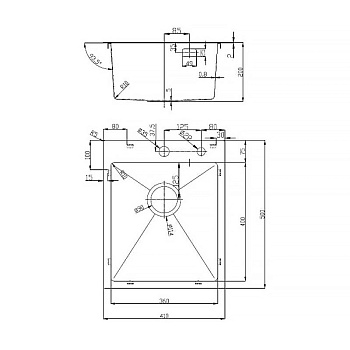 кухонная мойка D&K DKS415006 нерж.сталь графит, в комплекте с сифоном, корзиной, дозатором - №2