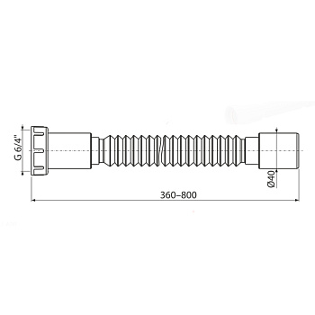 гофра 1.1/2"х40 360-800мм A791 Alcadrain - №2