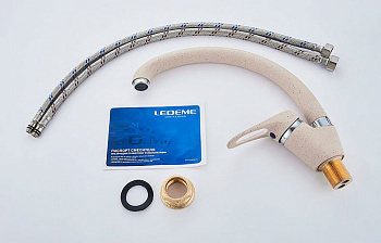 смеситель LEDEME L5913K для кухни, гранитный бежевый - №4