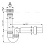 сифон д/мойки 1.1/2"х50 трубный, с нержавеющей peшeткой д.70 A800-DN50 Alcadrain - №1