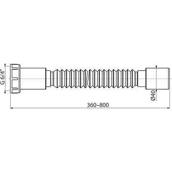 гофра 1.1/2"х40 360-800мм A791 Alcadrain - №1