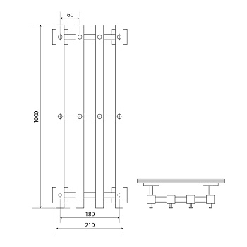полотенцесушитель MELODIA Etude 100х18 П4 8 крючков MTREE10018 - №1