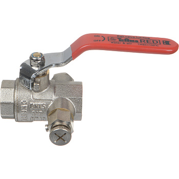 кран шаровой TeRma RED 1/2" в/в ручка с дренажем и воздухоотводчиком 31019 - №3