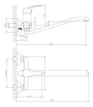 смеситель для ванны ROSSINKA A35-34 - №1