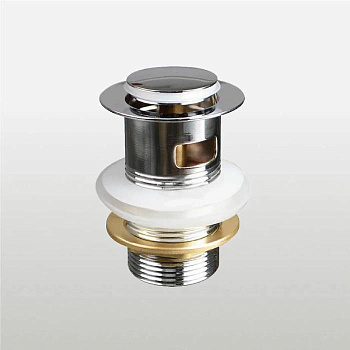 донный клапан click/clack c маленькой кнопкой, с переливом, chrome TeRma 10100 - №1