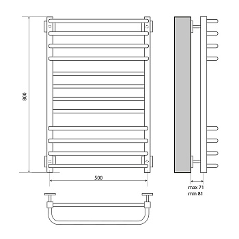 полотенцесушитель MELODIA Lyra 50х80 П12_4*4*4 MTRLA5080 - №1