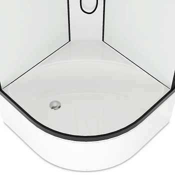 кабина CLASSICA Black 90х90 высокий, прозр.стек.,бел.стен.,черн.пр. MB01033 - №5