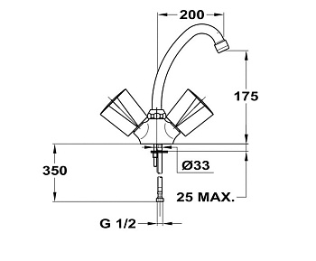 Смеситель для кухни Mofem Solar Nova 105 NOVA 200 артикул 140-2021-02 / 140-0021-02 - №4