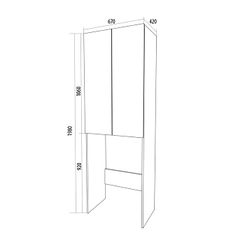 шкаф Wall Classic 67 2д. Белый глянец - №3