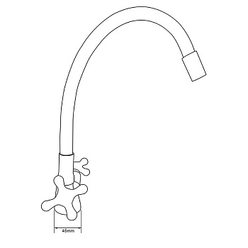 смеситель кухня Ex-Promt Cross 1/2" керам. с гайкой, гиб. излив, white Ex102.2-01 лат.,без подводки - №1