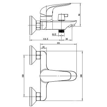 смеситель ванна "Cape Town", без акс. CT54 ESKO - №1